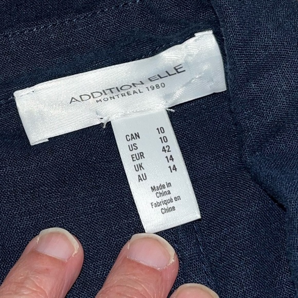 💙 ADDITION ELLE - Navy Linen-Blend Blazer - Size 10 - Picture 2 of 9